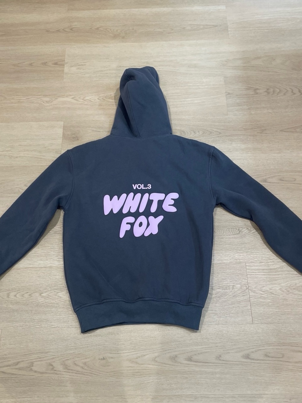 White Fox Boutique Charcoal Hoodie with Pink Logo - Picture 4 of 4